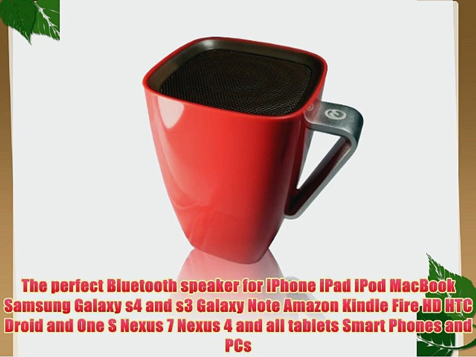 Music Cup Ultra Portable NFC Wireless Bluetooth Speaker - Fiery Red - Better Sound and Volume