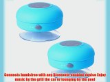HDE Mini Rechargeable wireless Bluetooth Hands Free Mic Waterproof Outdoor Speaker (Blue)