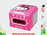 HELLO KITTY KT2053 AM/FM Stereo Alarm Clock Radio with Top Loading CD Player