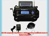 KA600 BLACK Solar/Crank AM/FM/SW NOAA Weather Radio BONUS AC adapter/charger Bonus Reel Antenna