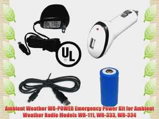 Ambient Weather WR-POWER Emergency Power Kit for Ambient Weather Radio Models WR-111 WR-333