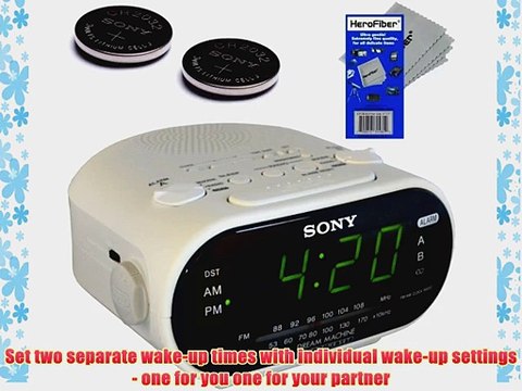 Sony Dual Alarm Clock with Extendable Snooze AM/FM Radio Built-in Calendar Large LED Display