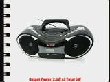 Axess PB2707 Portable MP3/CD Boombox with AM/FM Stereo USB SD MMC and AUX Inputs