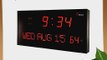 DBTech Big Oversized Digital Red LED Calendar Clock with Day Date and Temperature (16 / Red