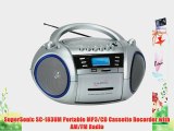 SuperSonic SC-183UM Portable MP3/CD Cassette Recorder with AM/FM Radio