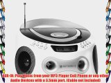 Riptunes CD MP3 Radio Stereo Boombox with Display and Aux-In Port for All MP3 Players (Black/White)