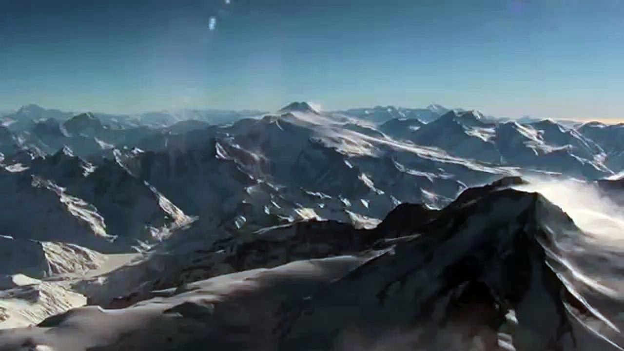 Flying over Andes Mountains
