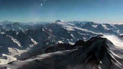 Flying over Andes Mountains