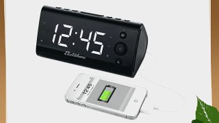 Electrohome Alarm Clock Radio with USB Charging for Smartphones
