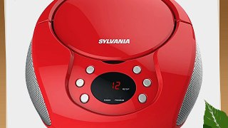 Sylvania Portable CD Boombox with AM/FM Radio (Red)