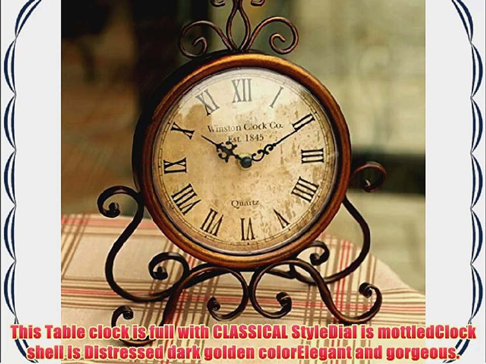 ECVISION European Style Retro Iron Craft Table Clock For HallShoe CabinetRestaurantBedroom