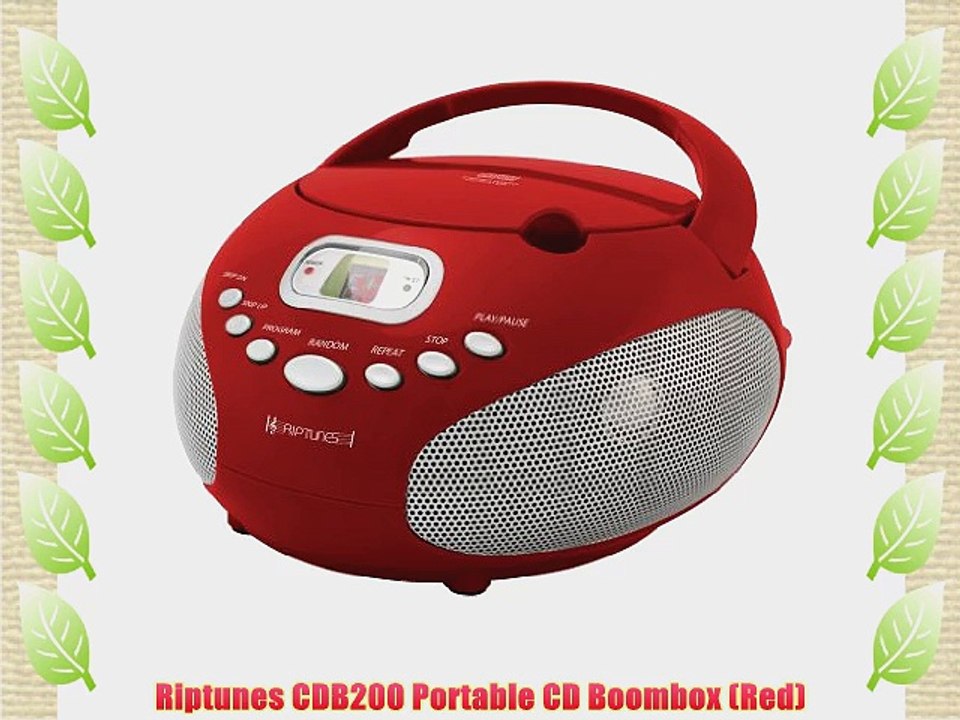 Riptunes CDB200 Portable CD Boombox (Red)