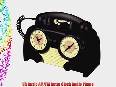 US Basic AM/FM Retro Clock Radio Phone