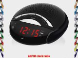 GPX C222B AM/FM Clock Radio with Dual Alarms (Black)