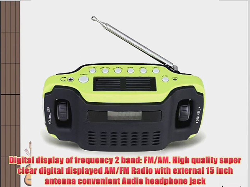 Gonex Dynamo Solar Hand Crank AM/FM Radio with Digital Display Cell Phone Charger