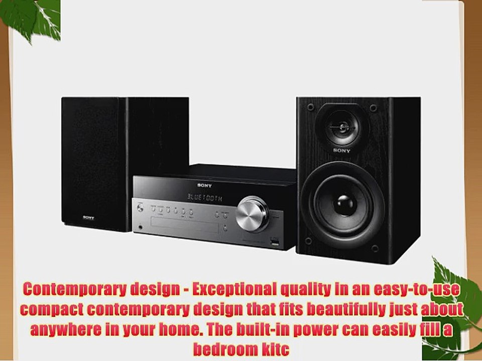 Sony Micro Hi-fi Shelf System with Single Disc Cd Player Bluetooth USB Input 2-Way Bass Reflex