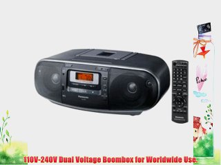 Panasonic RX-D55GC-K Boombox - High Power Portable Stereo AM/ FM Radio MP3 CD  Tape Recorder