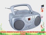 Sylvania SRCD243 Portable CD Player with AM/FM Radio Boombox (Silver)