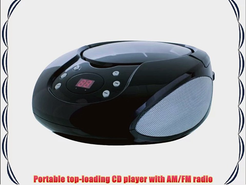 GPX Inc. Portable Top-Loading CD Boombox with AM/FM Radio and 3.5mm Line In for MP3 Device