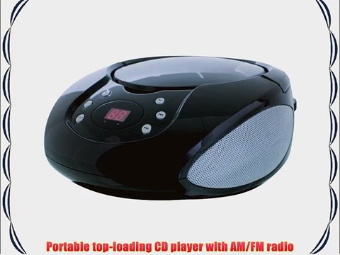 GPX Inc. Portable Top-Loading CD Boombox with AM/FM Radio and 3.5mm Line In for MP3 Device