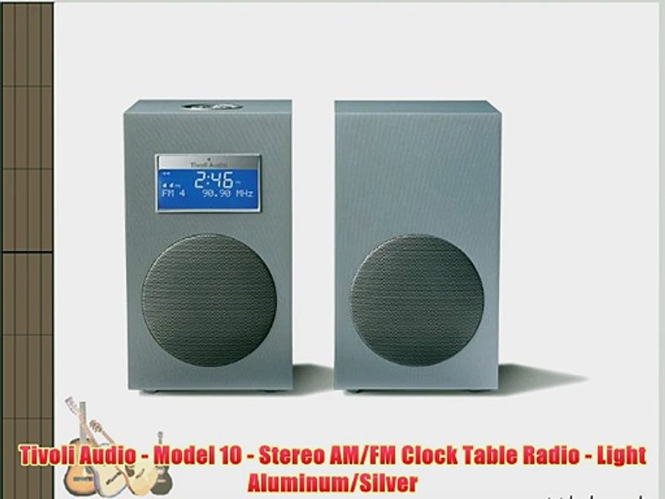 Tivoli Audio - Model 10 - Stereo AM/FM Clock Table Radio - Light Aluminum/Silver