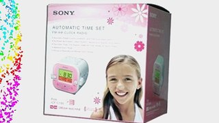 Sony ICF-C180 FM/AM Clock Radio with Automatic Time Set (Pink)
