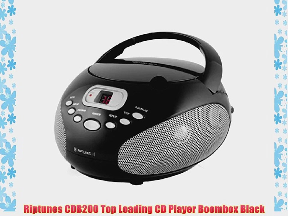 Riptunes CDB200 Top Loading CD Player Boombox Black