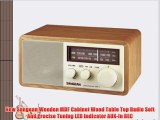 New Sangean Wooden MDF Cabinet Wood Table Top Radio Soft And Precise Tuning LED Indicator AUX-In