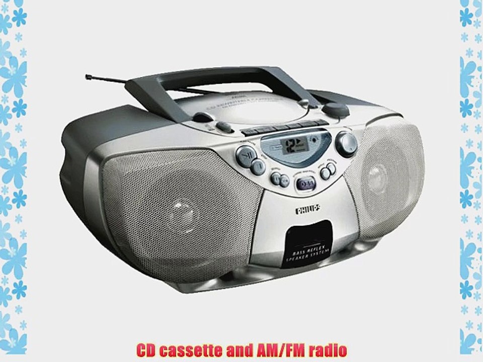 Philips AZ1008 CD Boombox with Cassette