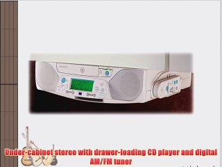 GE 75290 Spacemaker CD/FM/AM Player with Built-in Subwoofer (White)