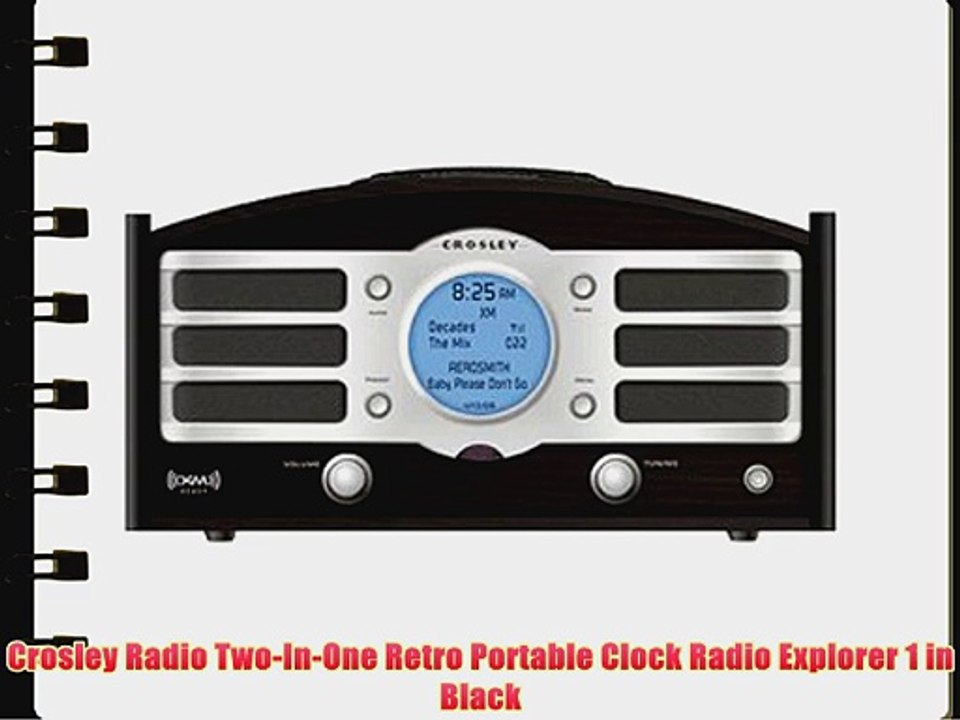 Crosley Radio Two-In-One Retro Portable Clock Radio Explorer 1 in Black