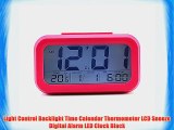 Light Control Backlight Time Calendar Thermometer LCD Snooze Digital Alarm LED Clock Black