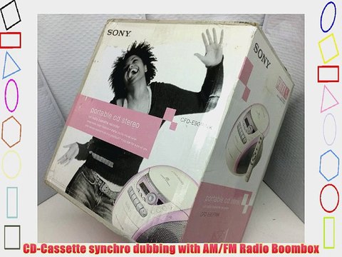 Sony CFD-E90 CD AM/FM Radio and Cassette Recorder with Remote (White/Pink)
