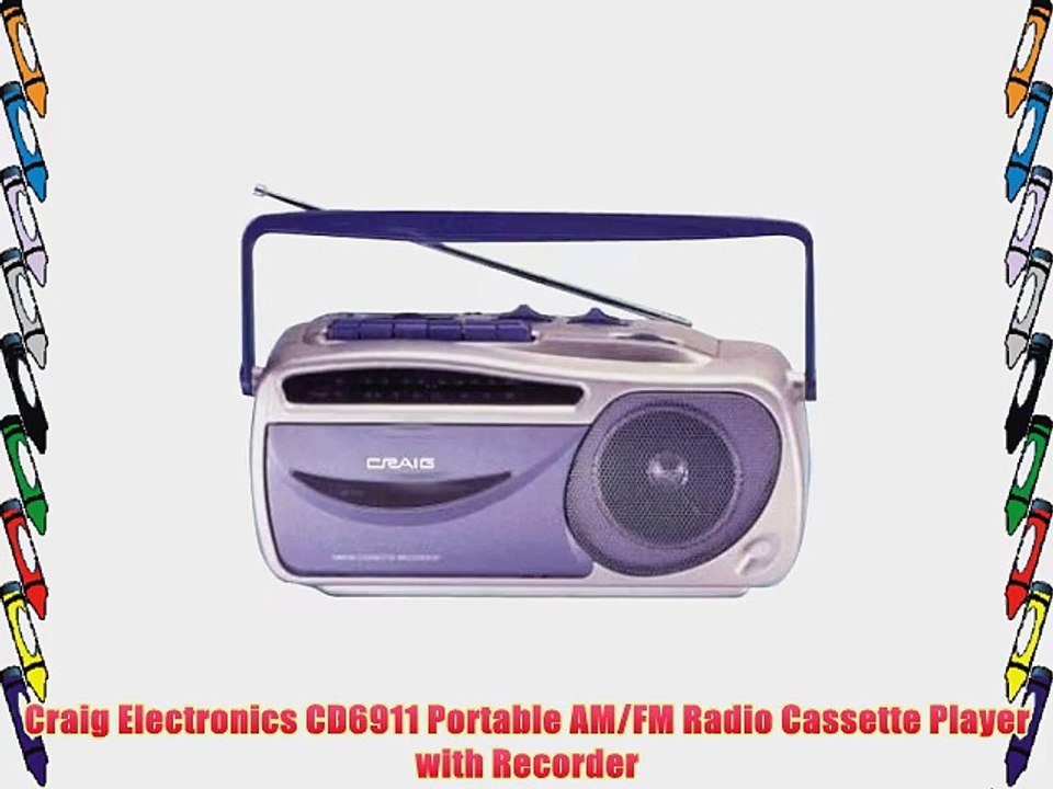 Craig Electronics CD6911 Portable AM/FM Radio Cassette Player with Recorder
