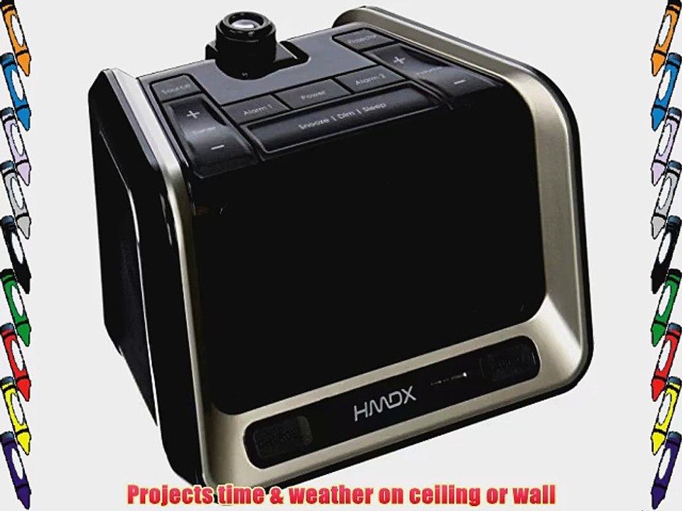 HMDX HX-B320 Sleep Station Plus Projection and Weather Alarm Clock with FM Radio