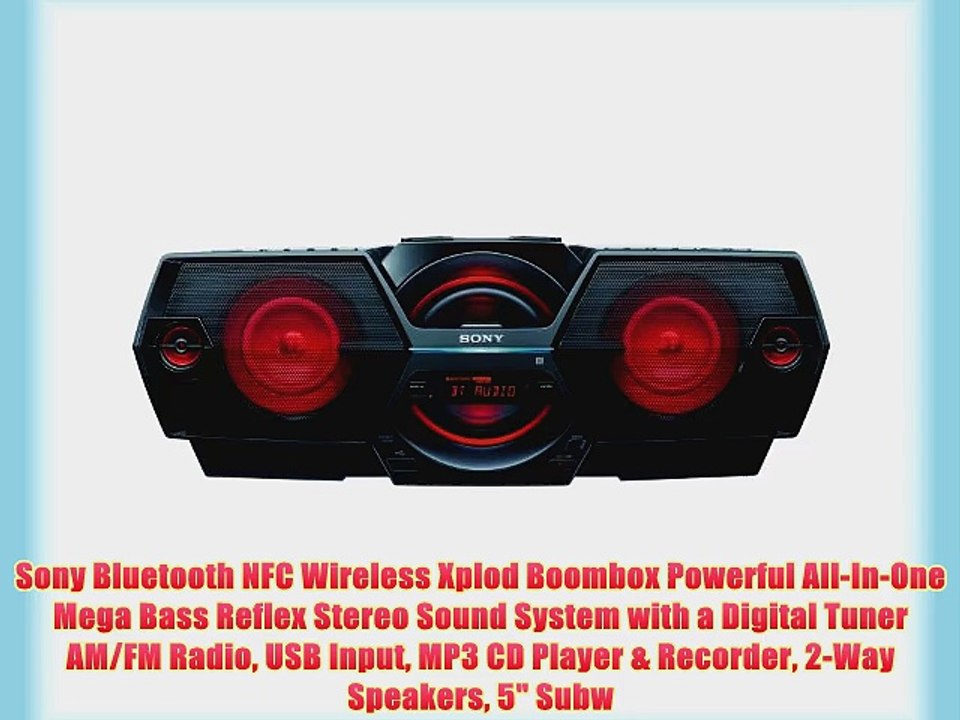 Sony Bluetooth NFC Wireless Xplod Boombox Powerful All-In-One Mega Bass Reflex Stereo Sound
