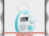 Pyle PSR14 Splash-Proof Water Resistant Mini Digital AM/FM Radio Alarm Clock with LCD Display