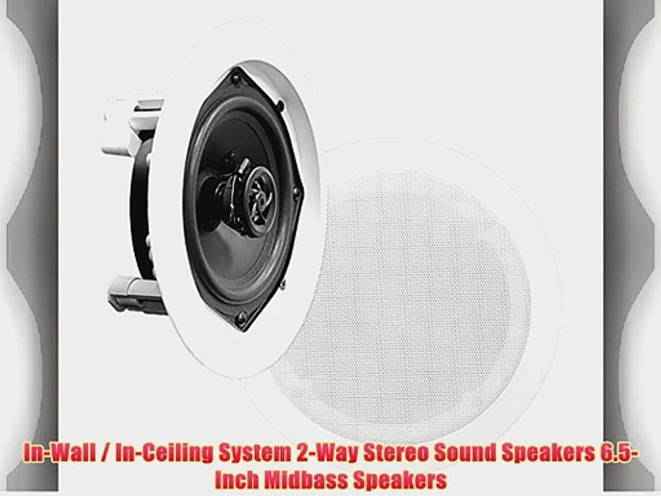 Pyle PDIC61RD In-Wall / In-Ceiling Dual 6.5-Inch Speaker System 2-Way Flush Mount White (Pair)