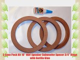 3 Case Pack Kit 10 MDF Speaker Subwoofer Spacer 3/4 Rings with Gorilla Glue