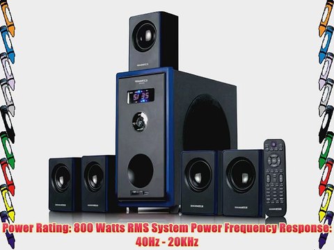 Acoustic Audio AA5102 800W 5.1 Channel Home Theater Surround Sound Speaker System
