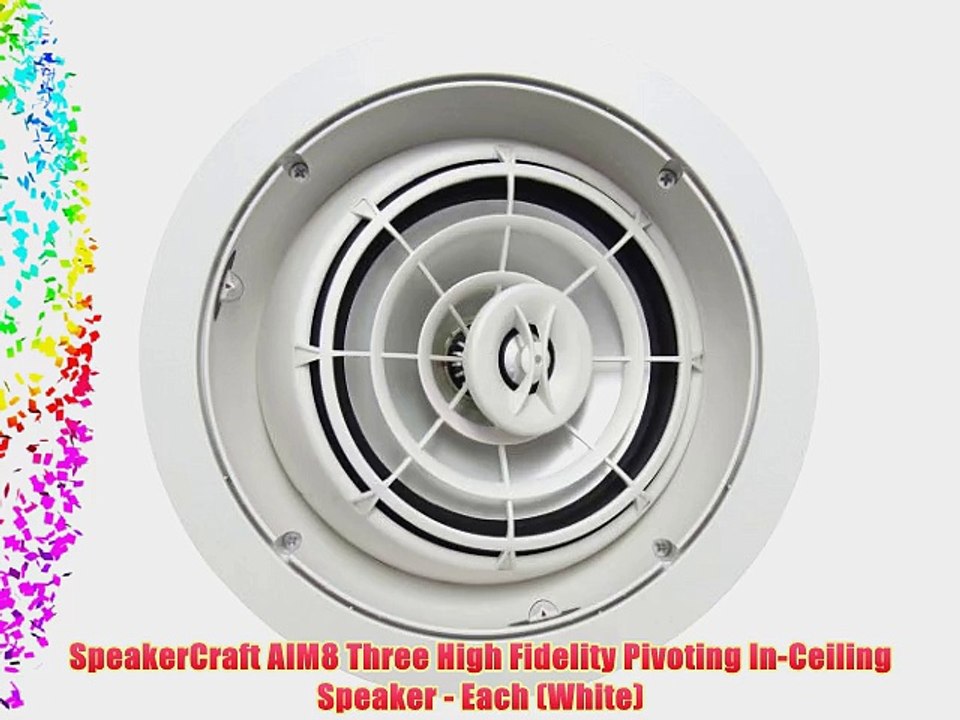 SpeakerCraft AIM8 Three High Fidelity Pivoting In-Ceiling Speaker - Each (White)