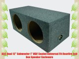 ASC Dual 12 Subwoofer 1 MDF Sealed Universal Fit Rearfire Sub Box Speaker Enclosure