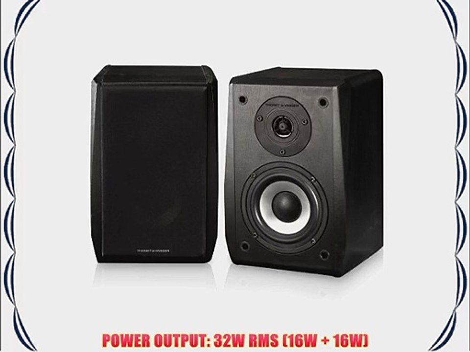 Thonet and Vander VERTRAG - 2.0 Wooden Bookshelf Speakers (black pair) - German Engineering
