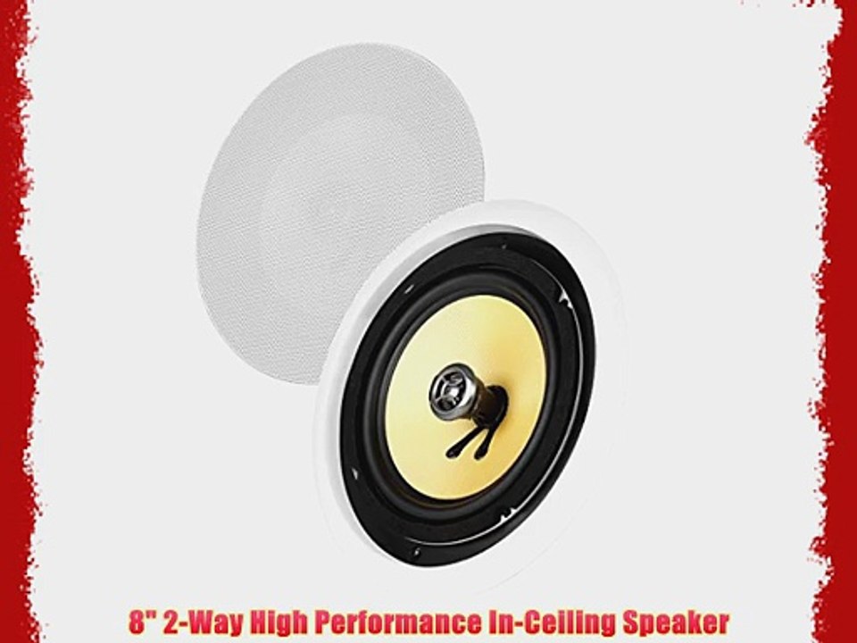 2) VM AUDIO Elux 8 250 Watt 2 Way In Ceiling/Wall Surround Home Speakers (Pair)