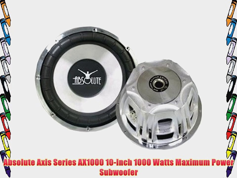 Absolute Axis Series AX1000 10-Inch 1000 Watts Maximum Power Subwoofer