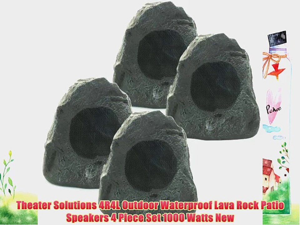 Theater Solutions 4R4L Outdoor Waterproof Lava Rock Patio Speakers 4 Piece Set 1000 Watts New
