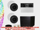 Theater Solutions 5.1 Home Theater 8 Ceiling Speaker Set with Center 15 Powered Sub and More