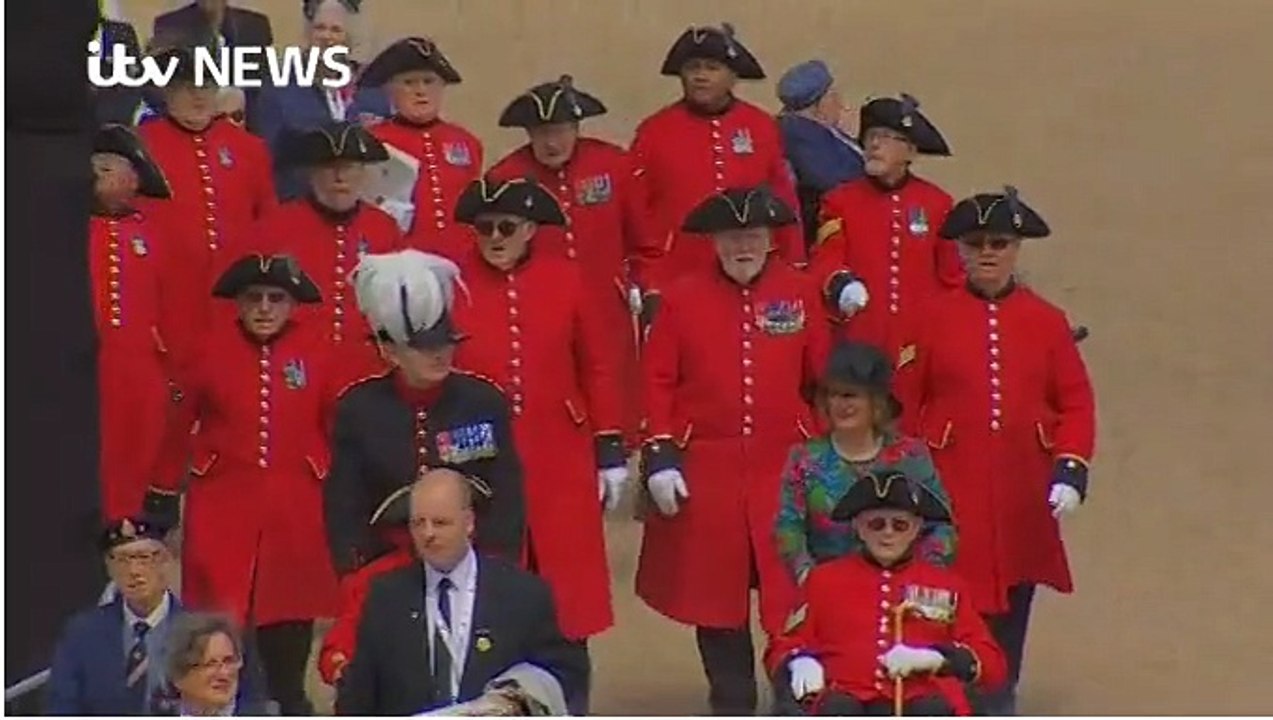 ITV News_Red Arrows fly past WW2 veterans parade on VE Day 10May15