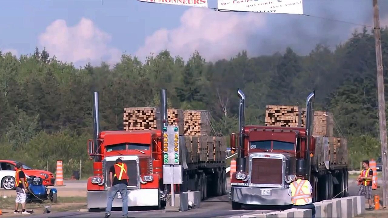 Race loaded trucks