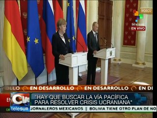 Putin y Merkel exponen sus posicionamientos sobre Ucrania